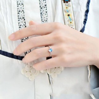 ♥ Mới Nhẫn Đính Đá Mặt Trăng Thiết Kế Đơn Giản Phong Cách retro Cho Cặp Đôi