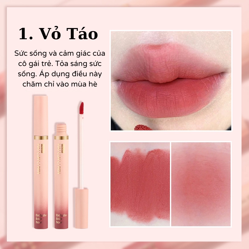 Son Kem Dạng Ống Son Lì Làm Trắng Kháng Nước Lâu Trôi Son Dưỡng Ẩm 6 Màu Sắc Làm Cho Đôi Môi Mềm Mịn