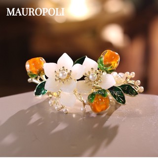 Mauropoli Kẹp tóc hoa hồng phong cách Trung Hoa, thiết kế mùa xuân, kẹp đuôi ngựa, dùng cho tóc gãy