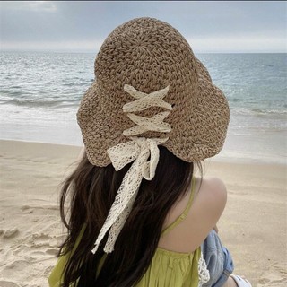 Mũ cói 2 màu mềm handmade vintage thắt dây đằng sau siêu xinh SONBEẢUTY