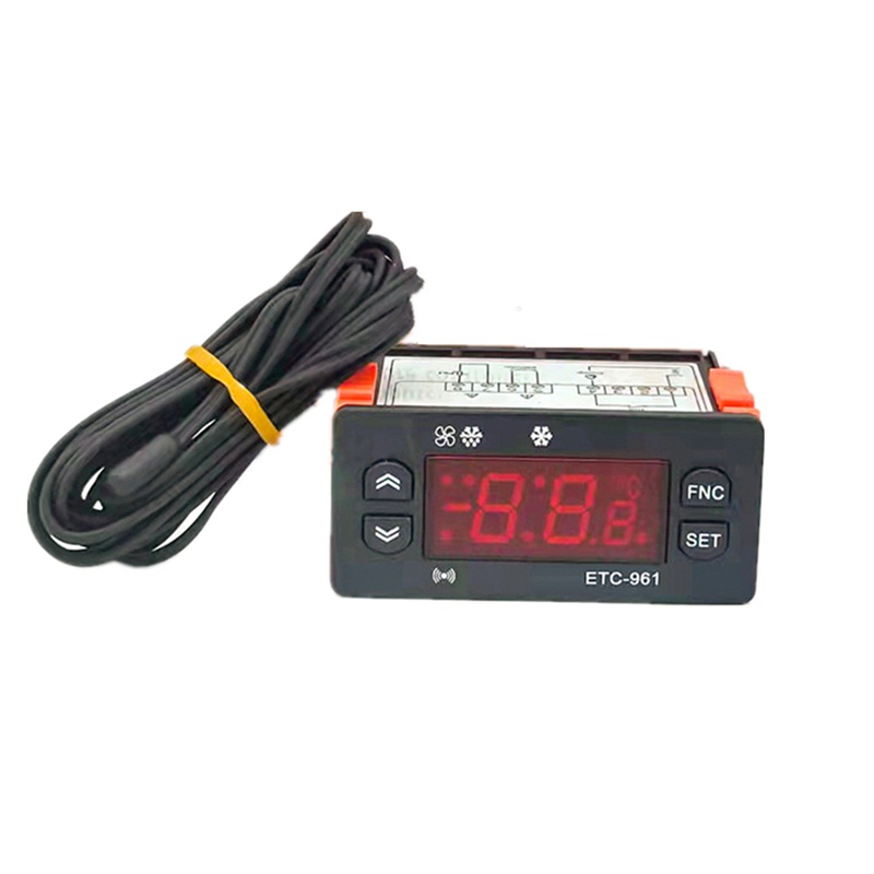 Etc-961 Bộ Điều Khiển Nhiệt Độ Nhiệt Độ Điều Khiển Độ Ẩm Nhiệt Kế Máy Đo Độ Ẩm Báo Động Lạnh 220V Cảm Biến NTC