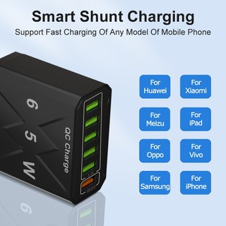 Củ Sạc Nhanh 3.1A 6 Trong 1 Cho Điện Thoại 15 1413 12 QC3.0