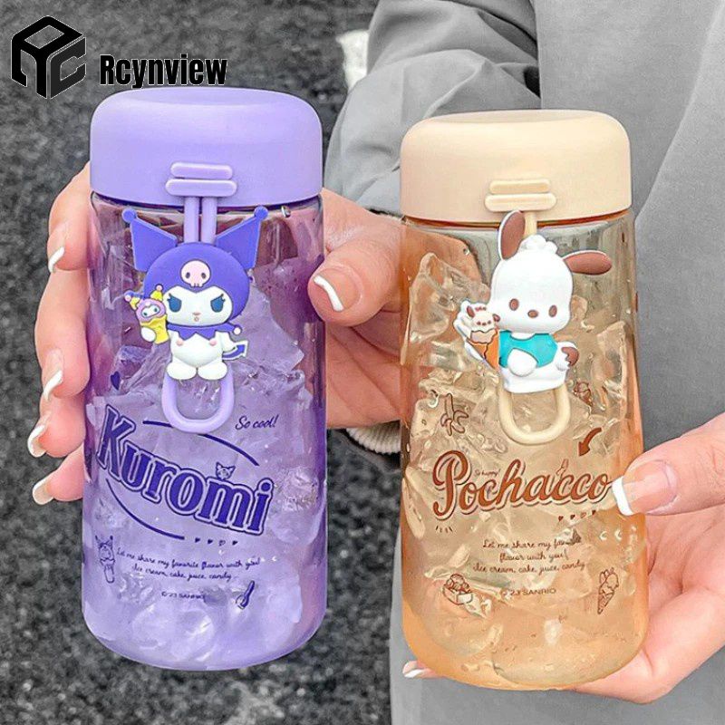 Bình Nước 350ml Sanrio 3D Kuromi My Melody Pochacco Không BPA Có Tay ...