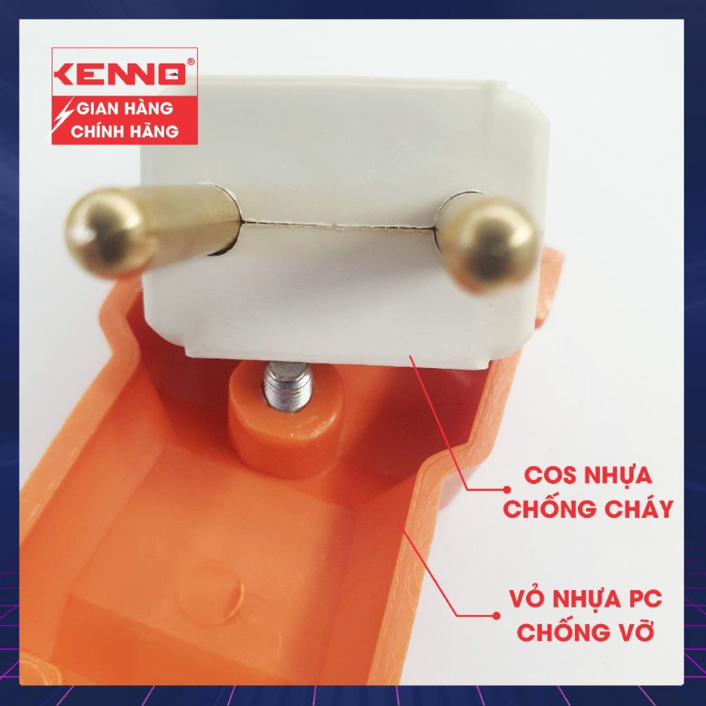 Phích cắm chịu tải Qled/Kenno công suất 3000W màu cam trắng đen chân phích 4.8mm