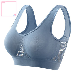 (Superbaby) Áo Ngực Thể Thao Khoét Lỗ Rỗng Co Giãn Cao Không Đường May Thoải Mái Nhiều Màu Sắc Hoàn Hảo Cho Nữ Tập Yoga Và Chạy Bộ Có Sẵn
