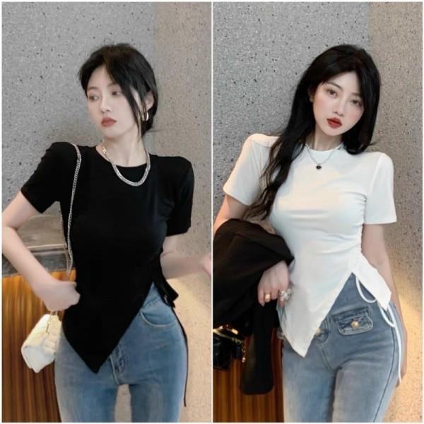 ÁO KIỂU RÚT DÂY MỘT BÊN  RE8 Top Nữ