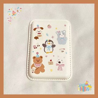 Phim Hoạt Hình Trắng Đáng Yêu Ví Cho iPhone 16 pro Max 15 14 13 12 pro Max 16Plus Thẻ Giá Đỡ Điện Thoại Cho Ốp Lưng Bỏ Túi Bao