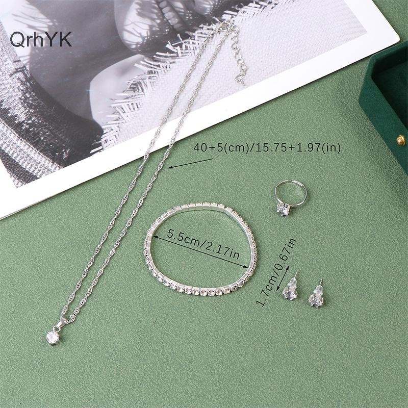 Nhà Máy Thời Trang Sang Trọng Nữ Nhẫn Vòng Cổ Bông Tai Kim Cương Giả Vòng Tay Nữ Thường Ngày Bộ Trang Sức QrhYK