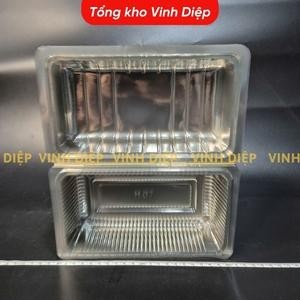 .Combo 50 hộp nhựa H07 dùng 1 lần đựng bánh bông lan cuộn, hoa quả, đồ ăn, hộp nhựa trong