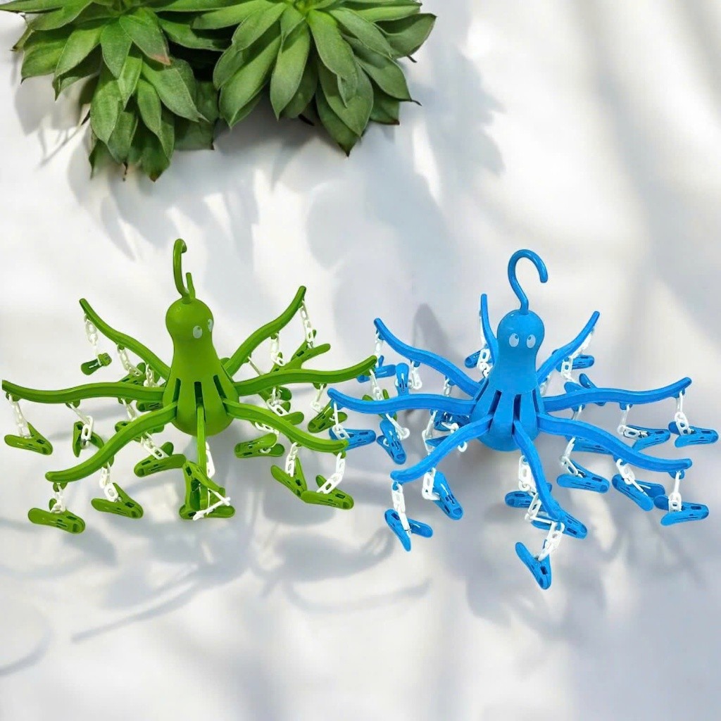 Móc Áo Bạch Tuột 24 Kẹp Vinh Nam Plastic Kiểu Dáng Dễ Thương Thiết Kế Dạng Dù Tiện Lợi Mã 300