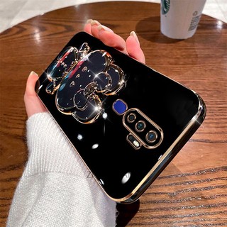ốp lưng oppo a5 2020 a9 2020 Ốp Điện Thoại TPU Silicon Mềm Mạ Điện Gắn Gương Trang Điểm Hình Thỏ 3D Cho oppo a5 2020 a9 2020
