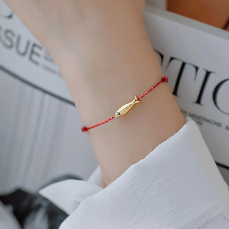 Fine Back-to-School Season Red Thread Hand Rope Fish Vòng tay dệt giữa mẹ và con cái
