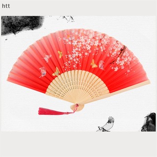 Quạt Xếp Bằng Lụa Phong Cách Trung Hoa Cổ Điển