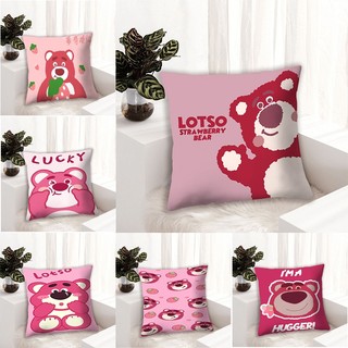 Lotso Dâu Gấu Vuông Gối Một Mặt In Polyester Phòng Khách Sofa Đệm Trang Trí Nhà (Không Có Gối)