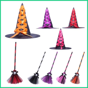 Mũ/chổi phù thủy phong cách halloween cho trẻ em