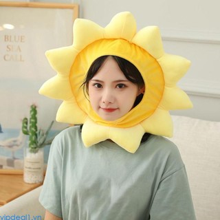 Vipdeal1 Mũ Trùm Đầu Hình Hoa Hướng Dương Nhồi Bông Màu Vàng Vui Nhộn Giữ Ấm Tai Hóa Trang Kỳ Nghỉ