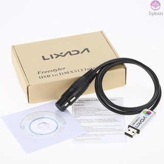 Lixada USB to DMX Interface Adapter LED DMX512 Computer PC Stage Lighting Controller Dimmer Cable for Theater Lighting Control