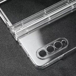 Ốp điện thoại Samsung Galaxy Z Fold 7 6 5 4 3 5g có khe cắm bút s bản lề vỏ nhựa trong suốt B03
