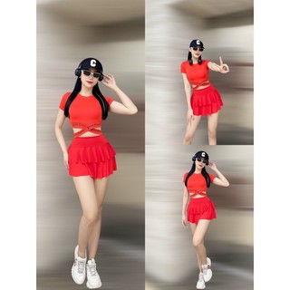 Áo croptop vạt chéo chữ thể thao tập gym, yoga, aerobic, đi bơi ...