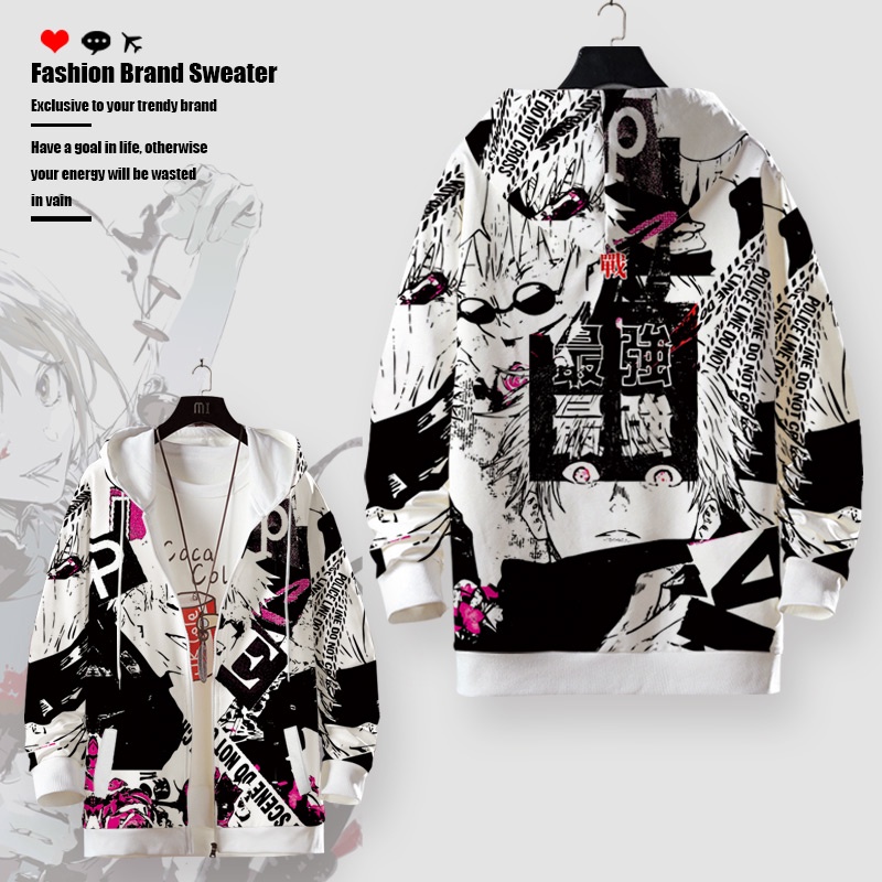 Siy7 Jujutsu Kaisen Anime Áo khoác 3D Áo khoác dài tay Cosplay Gojou Satoru Unisex Top Áo Hoodie thời trang Áo khoác ngoài Pl