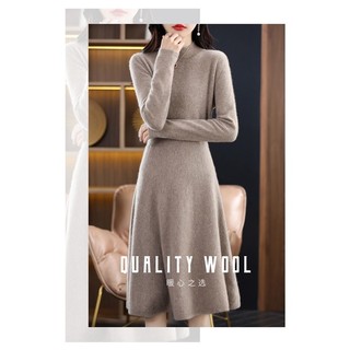 Đầm Len Dệt Kim Cao Cấp Cổ Lọ Dài Vừa Phải Thời Trang Mùa Đông Hàng Mới Dành Cho Bạn Nữ