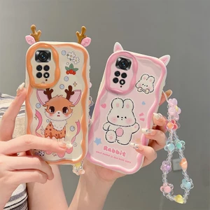 Ốp lưng Redmi Note 11 Ốp lưng Redmi Note 11S Redmi Note 11 Pro 4G 5G Vỏ điện thoại silicon mềm viền kem dễ thương có mắt lập thể EDNY