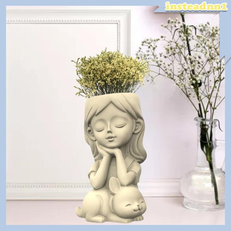 Khuôn silicone Làm Chậu Hoa / Cây Mọng Nước Hình Thỏ / Cô Gái 3d