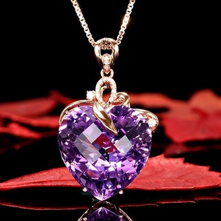 ❤ Dây Chuyền Mặt Trái Tim Đính Đá sapphire Sang Trọng Cho Cặp Đôi