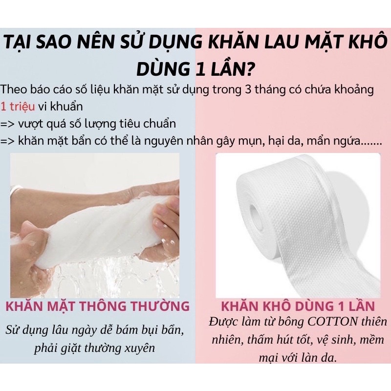 Khăn Lau Mặt Khô Tẩy Trang Đa Năng Dùng 1 Lần ANGIHOME