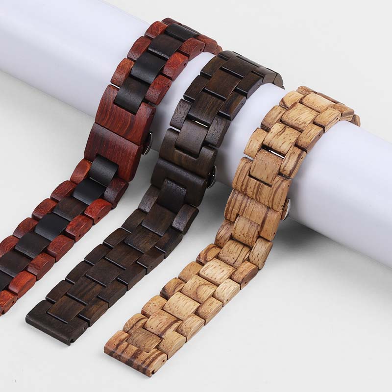 Dây Đeo Đồng Hồ Bằng Gỗ Đàn Hương 20mm 22mm Họa Tiết Ngựa Vằn Độc Đáo Thời Trang Cho Nam Và Nữ