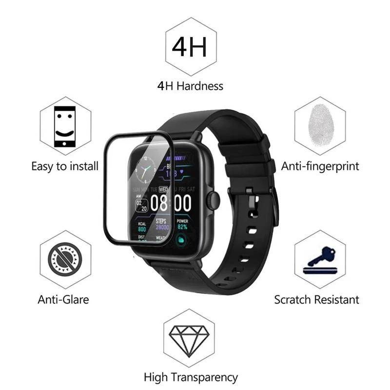 Colmip71 ColmiP50 ColmiP28 ColmiP20 ColmiP8 Full Cover HD Phim Kính Cường Lực Cạnh Đen Cho Colmi P28 P20 P8 Plus Mix P71 P68 P50 P30 P9 Chống Vân Tay Bảo Vệ Màn Hình Đồng Hồ