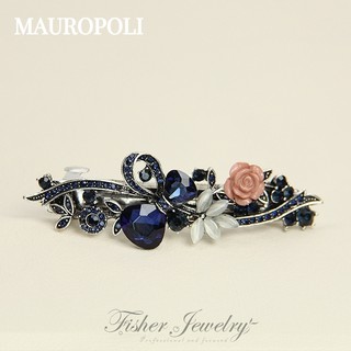 Mauropoli [Hàng Có Sẵn] Kẹp Tóc Đuôi Ngựa Cỡ Lớn Đính Đá Cổ Điển Mới