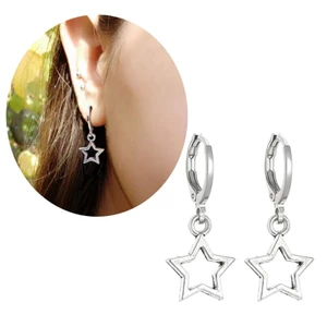 BTF Hợp Thời Trang Có Thể Điều Chỉnh Ngôi Sao Bông Tai Ngôi Sao Năm Mũi Nhọn Ten Bông Tai Pentagram Mặt Dây Chuyền Punk Phụ Kiện Cho Nữ G