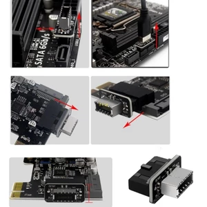 Bộ chuyển đổi BT USB 3 0 Type-E Female sang 19-Pin Male để kết nối bo mạch chủ bên trong - Bộ chia tiêu đề dọc cho loại