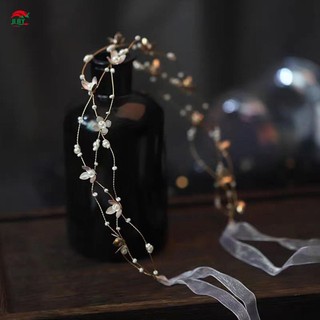 Ngọc Trai Thiết Lập Handmade Buộc Tóc Vòng Hoa Trắng Sang Trọng Phụ Kiện Tóc