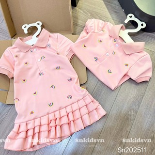10-20kg Váy polo hồng cầu vồng SN cho bé gái