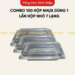 .Combo 100 hộp nhựa dùng 1 lần 0.7KG , hộp nhựa trong, hộp đựng bánh, hoa quả, đồ ăn