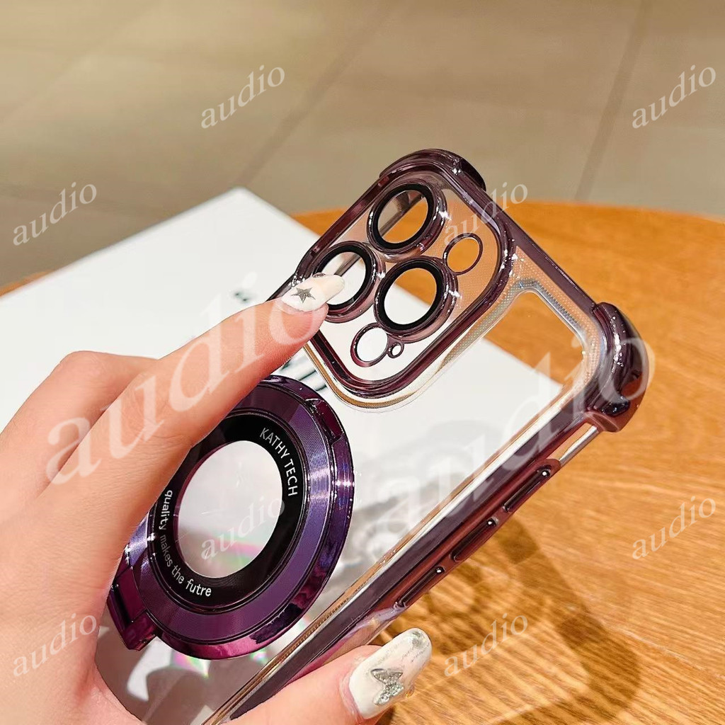 Ốp điện thoại trong suốt mạ bốn góc Poco M7 Pro 5G có giá đỡ cho Poco M7 Pro Poco M7Pro 5G Ốp lưng silicon mềm chống sốc sang trọng cho Poco M7 PocoM7 Pro PocoM7Pro 5G