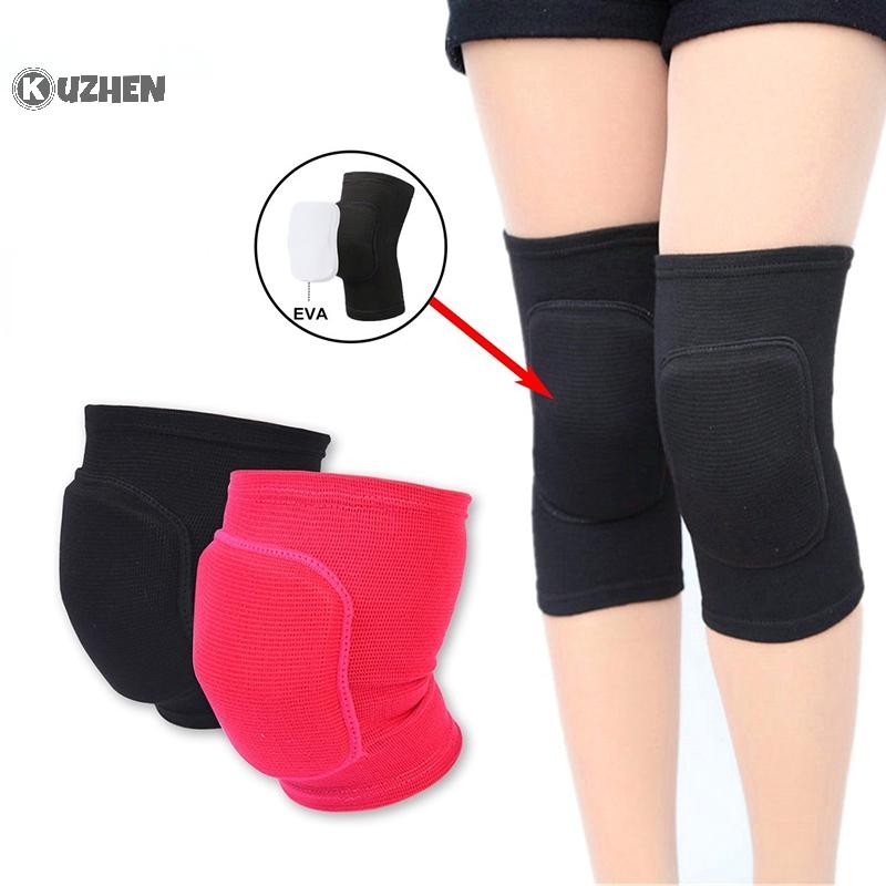 Kuzhen Thể Thao Nén Miếng Lót Đầu Gối Co Giãn Bảo Vệ Đầu Gối Dày Bọt Biển Nẹp Đầu Gối Hỗ Trợ Nhảy Múa Tập Luyện Tập Yoga HOT