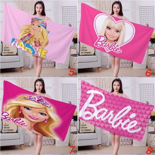 Khăn Barbie màu hồng Khăn đi biển In một mặt Mềm thấm vải Terry Khăn tắm Cuộc sống gia đình Đồ dùng phòng tắm