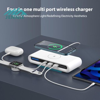 Đế Sạc Nhanh Không Dây 15w Cổng usb type c Có Đèn led Nhiều Màu Sắc Cho iphone 14 13 12 [jennie1.vn]