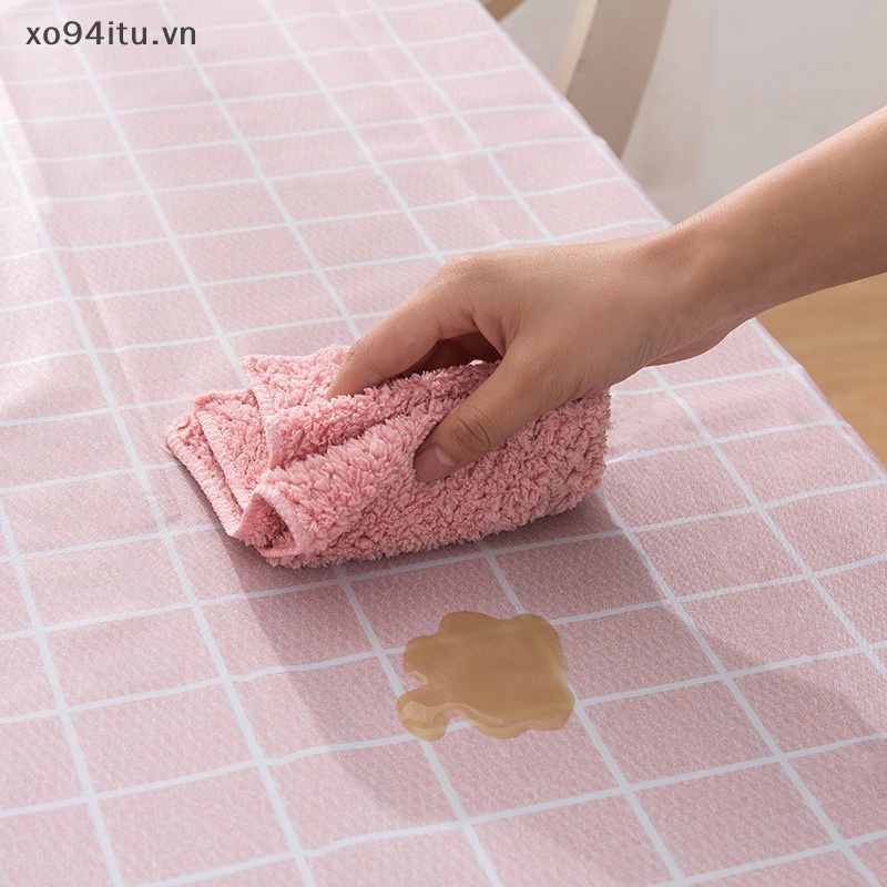 Khăn Trải Bàn Bằng peva Chống Nước Chống Dầu Họa Tiết Sọc Caro 137x90cm