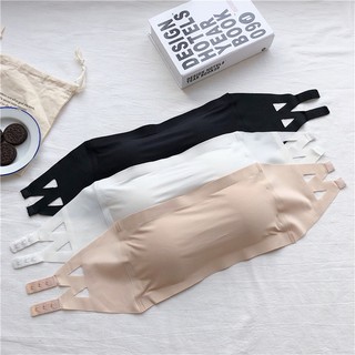 Áo Ngực Lụa Lạnh Một Mảnh Không Đường May Lưng Đẹp Chống Lộ Ngực Vô Hình Cho Nữ