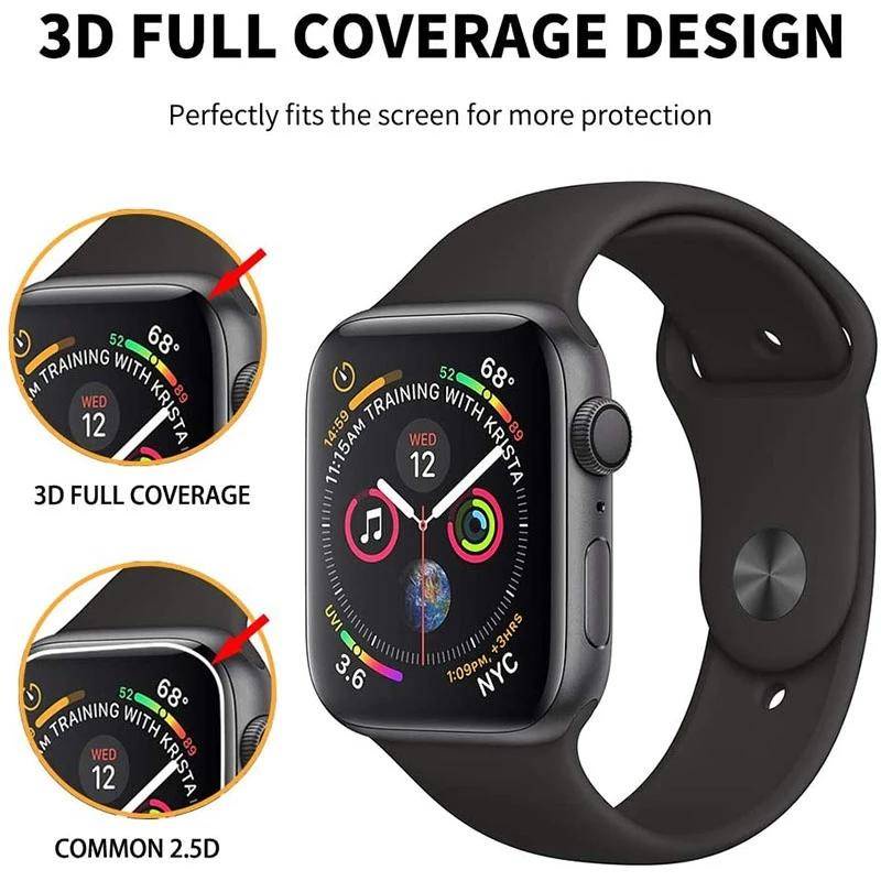 1-3 Chiếc HD Đen Edge Phim Cường Lực Bảo Vệ Màn Hình Cho Apple Watch Series 9 8 7 41mm 45mm Ultra 2