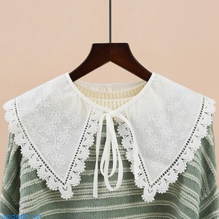 Stylish Fake Collar Dickey for Women Floral Embroidered Lace Shawl Scarf Capelet