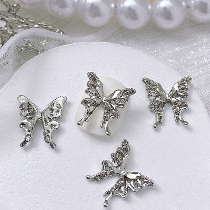 ⚝⚝Richh Set 10 Phụ Kiện Trang Trí Móng Tay Hình Bướm 3D Đẹp Mắt