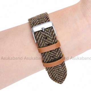 Dây đeo đồng hồ bằng da thật bằng nylon 18mm 20mm 22mm Vintage Nylon Dây đeo đồng hồ Dây đeo chéo lông thú Vòng đeo tay nam nữ Retro Phát hành nhanh Dây đeo đồng hồ đeo tay