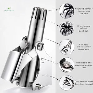Máy Tỉa Lông Mũi Bằng Thép Không Gỉ Có Thể Rửa Sạch Kèm Cọ Vệ Sinh