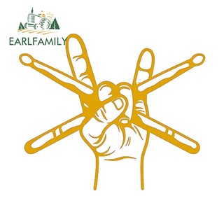 EARLFAMILY 13cm Trống Xe Miếng Dán Tóc Nâu Người Cắm Trại Ngộ nghĩnh Dán Xe Ô Tô Điều Hòa Chống Thấm Nước Chống Trầy Xước Decal Kính Chắn Gió Phụ Kiện Xe Hơi