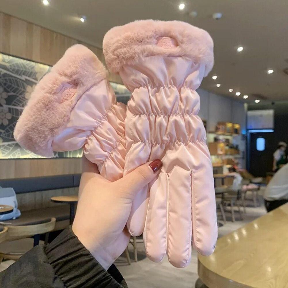 Găng tay WOAY Down cotton, sang trọng với lông cừu, lý tưởng cho mùa đông và lái xe máy